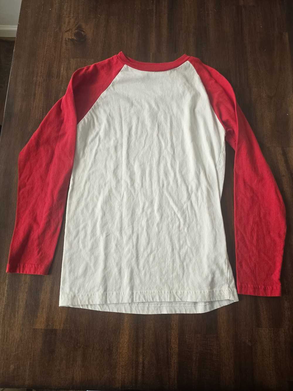 Kids Long Sleeve T-Shirt - White with Red Sleeves
